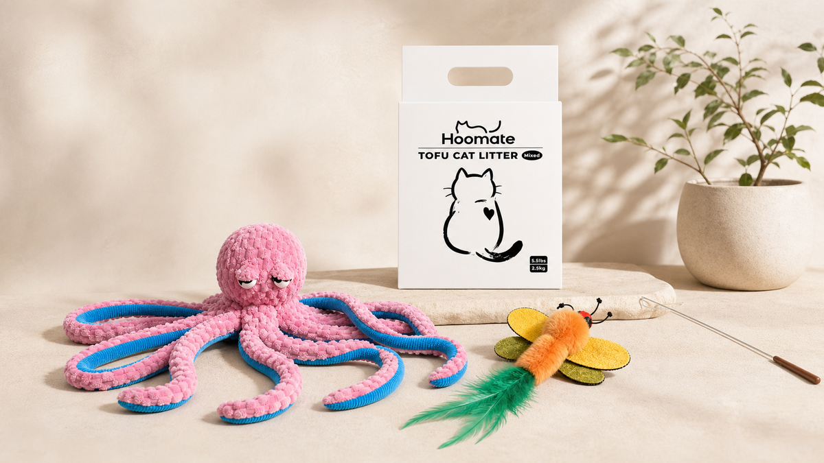 HOOMATE cat litter, cat toy and dog toy collection