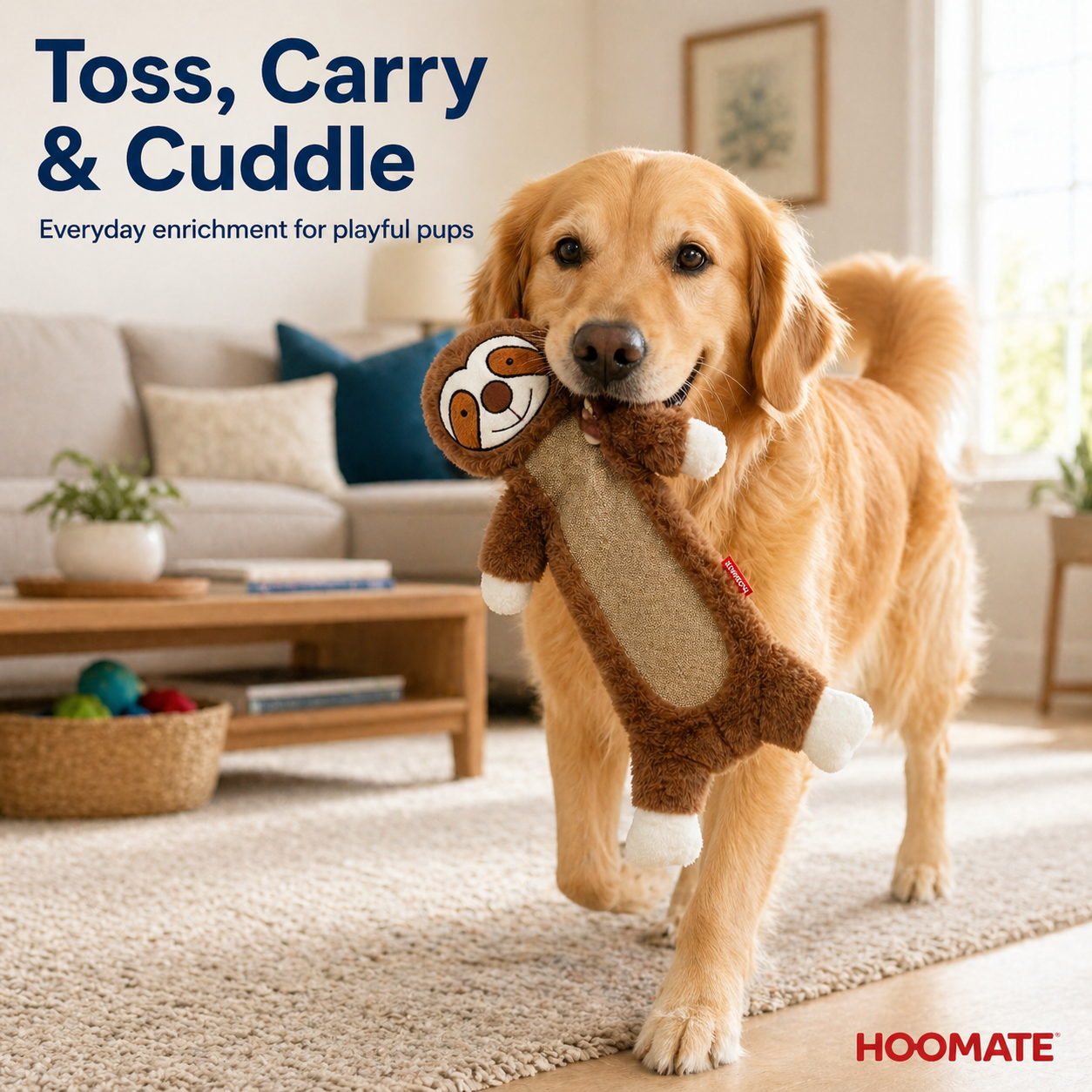 Hoomate Crinkle Long Bunny /Sloth Dog Toy