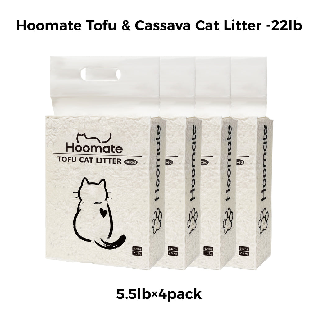 Hoomate Fast Clumping Low Dust Cat Litter for Multi-Cat Homes (5lb×4bag)