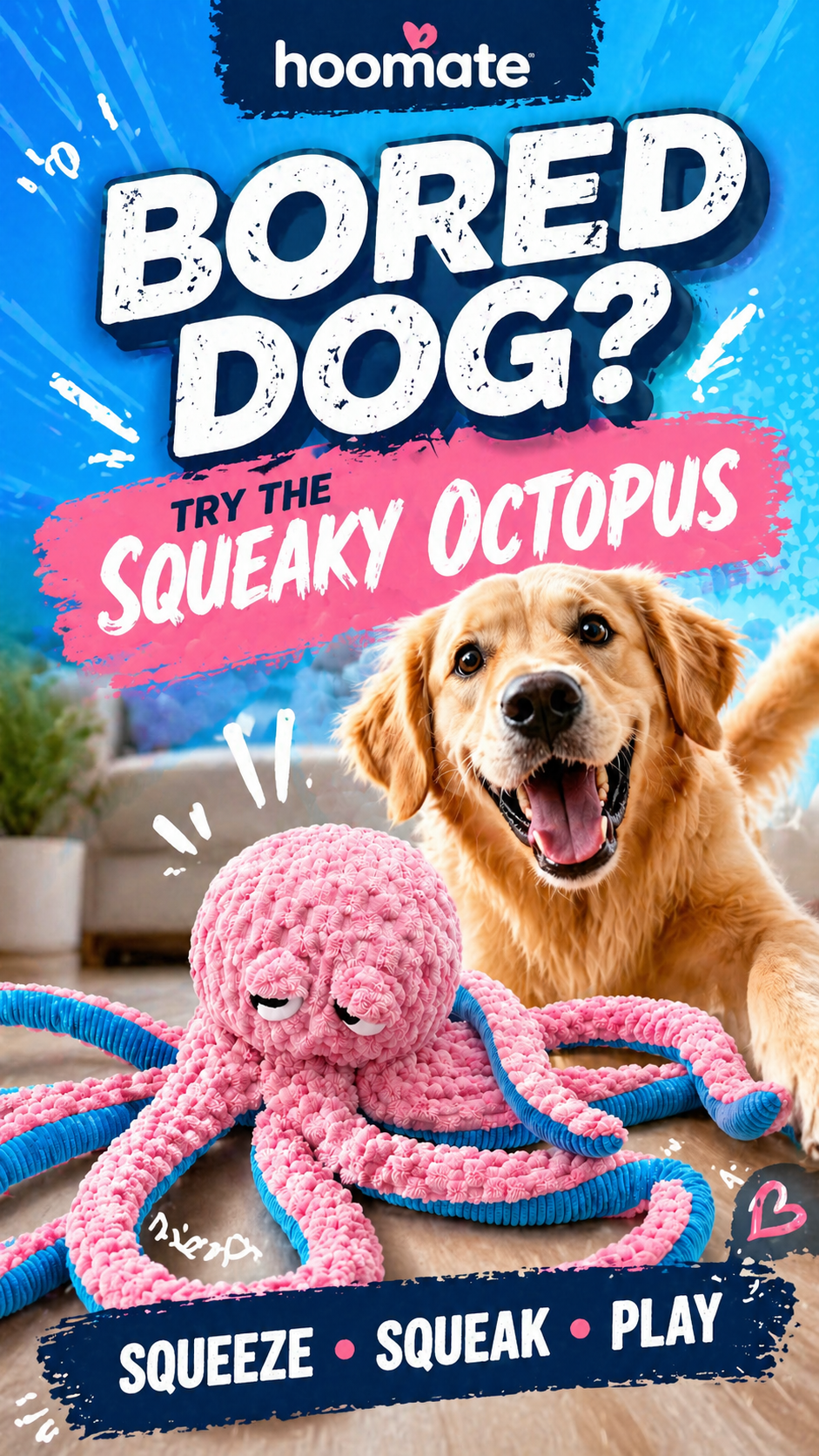 Hoomate Long-Leg Octopus Dog Toy
