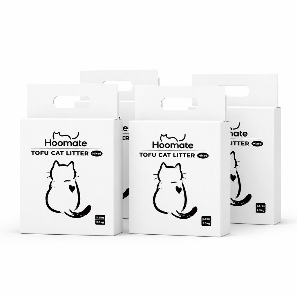 Hoomate Fast Clumping Low Dust Cat Litter for Multi-Cat Homes (5lb×4bag)