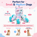 Hoomate Crinkle Stretch Octopus Dog Toy size guide for small and medium dogs